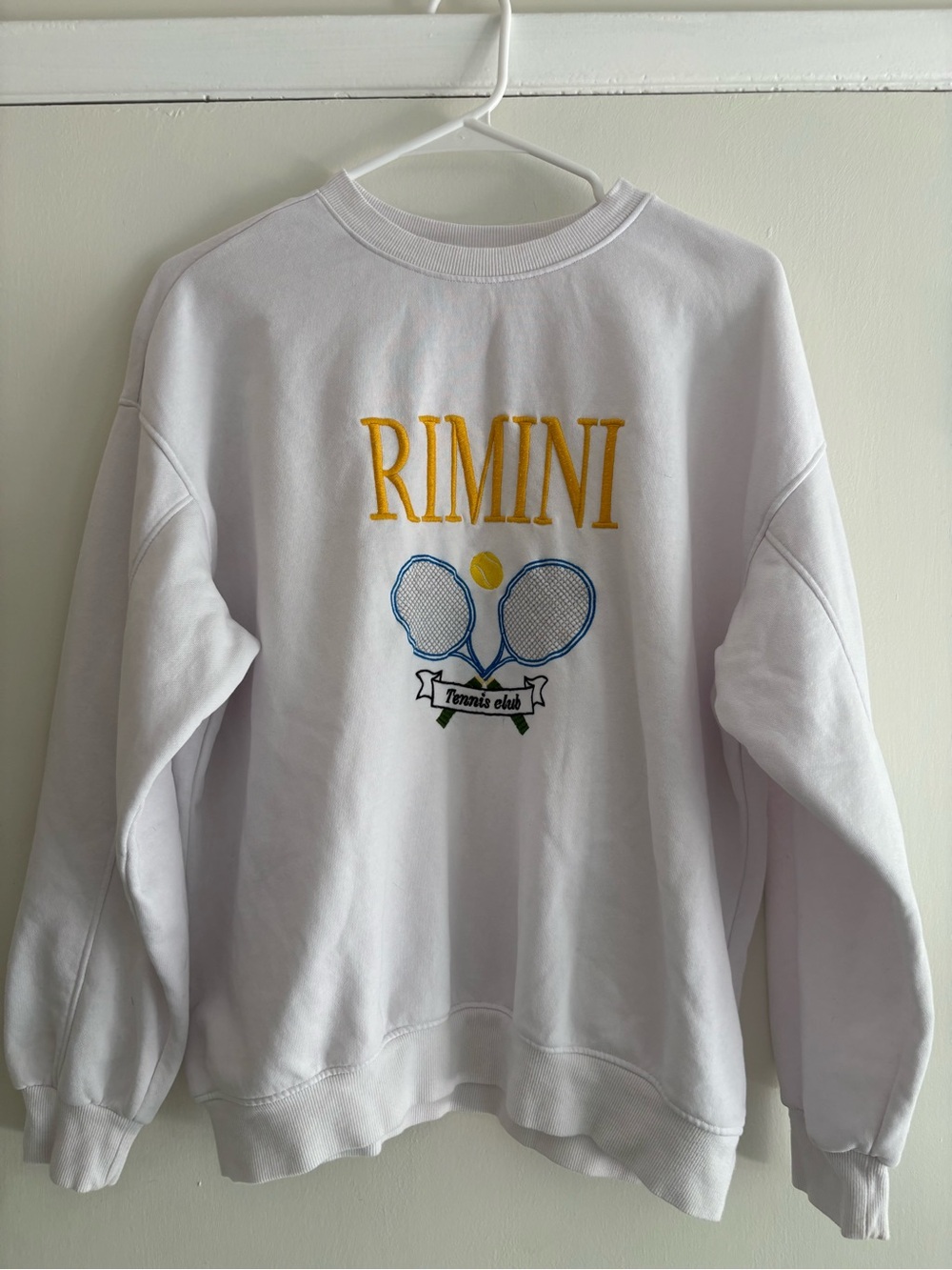 H&M White Rimini Tennis Club Embroidered Sweatshirt